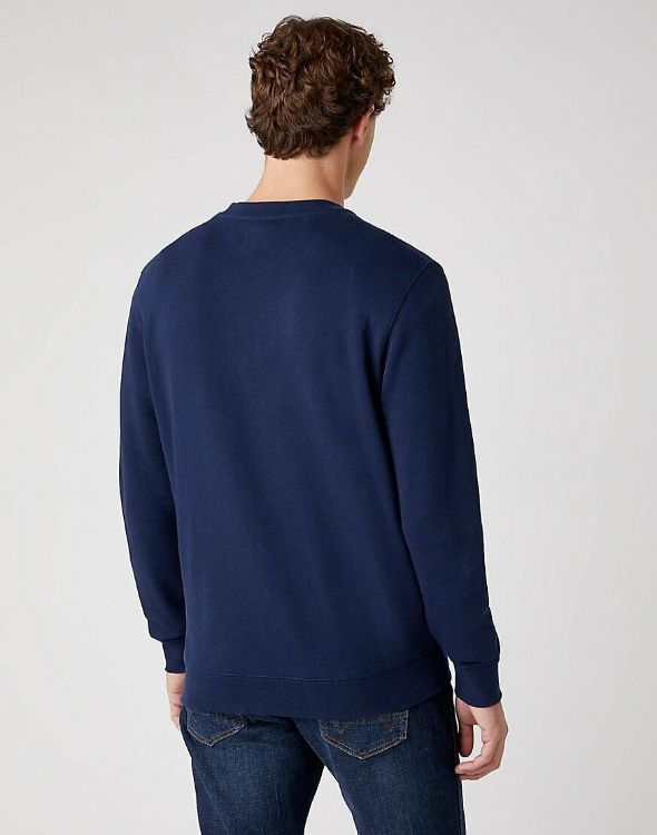 Immagine di FELPA UOMO WRANGLER SIGN OFF BLU NAVY GIROCOLLO 100% COTONE