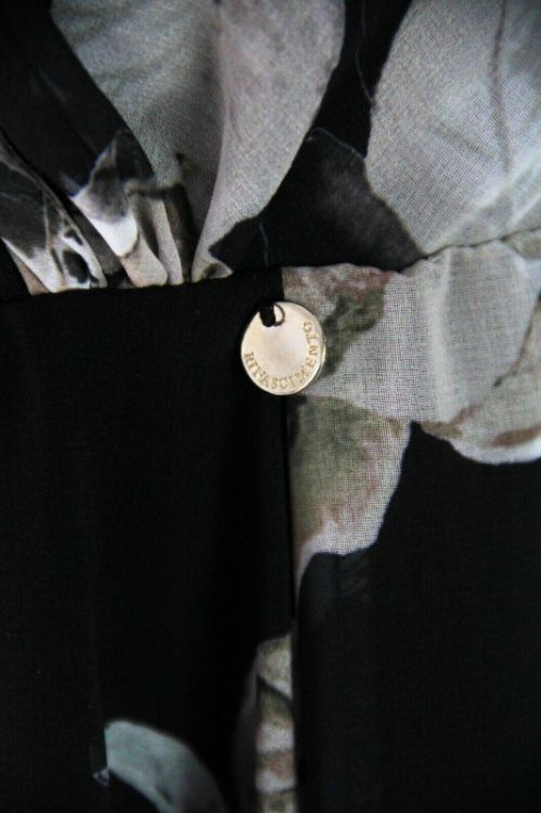 Immagine di ABITO CORTO DONNA ESTIVO RINASCIMENTO NERO TEMA FLOREALE VOILLE DOPPIATO